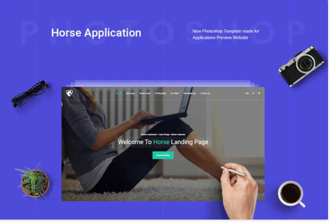 Horse App - PSD Template