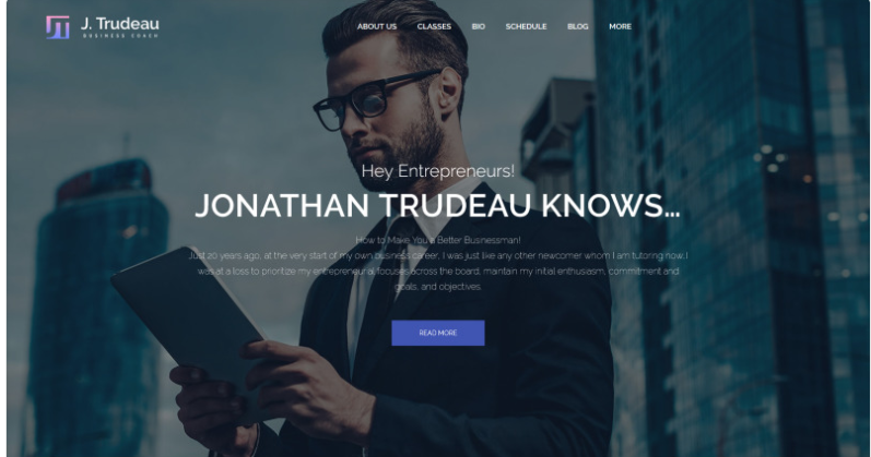 J.Trudeau - Business Coach WordPress Theme