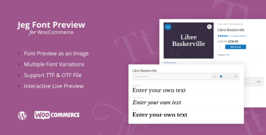 Jeg Font Preview - WooCommerce Extension Plugin