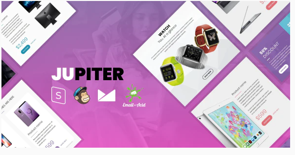 Jupiter - E-commerce Responsive Email Template with MailChimp Editor, StampReady & Online Builder