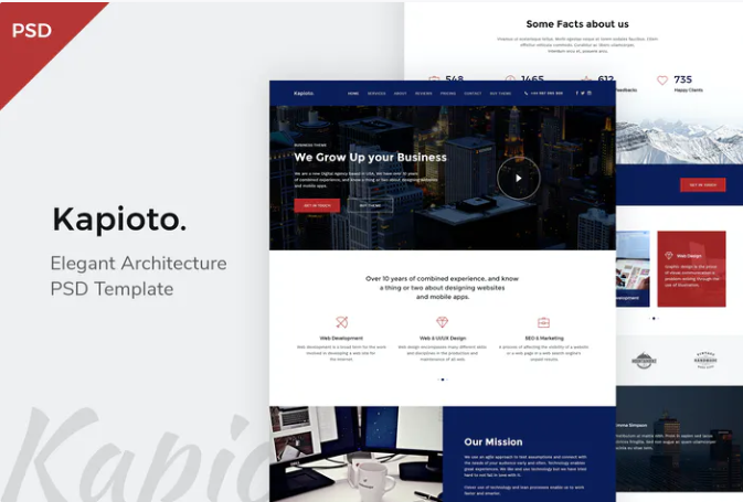 Kapioto - Corporate OnePage PSD Template