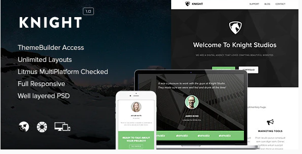 Knight - Responsive Email + Themebuilder Access