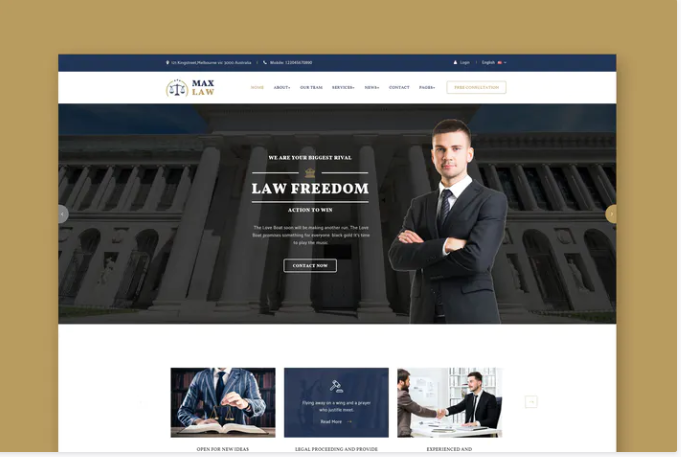Lawyer & Attorney Website PSD Template