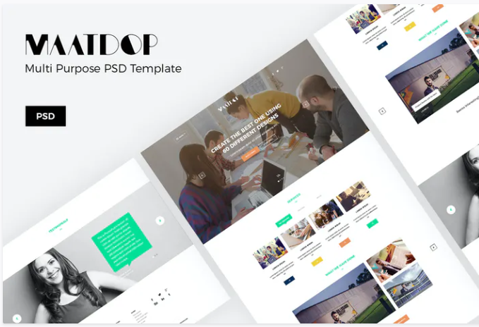 Maatdop – Minimal Design Website PSD Template