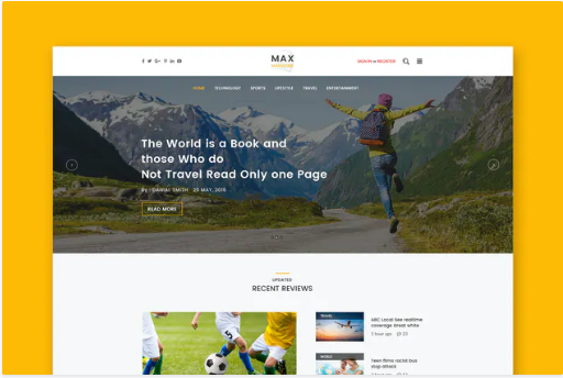 Magazine Website PSD Template