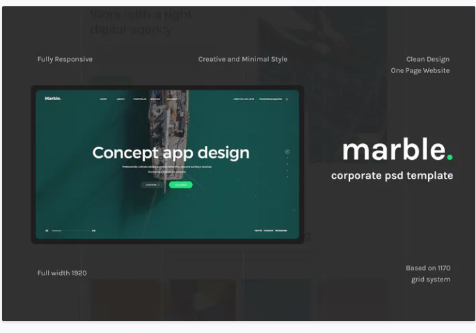 Marble - One Page Psd Template