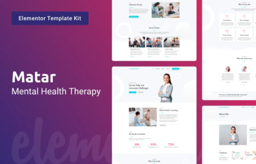 Matar — Mental Health Therapy Template Kit
