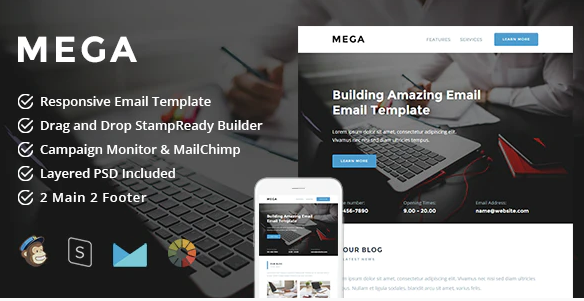 Mega - Responsive Email + StampReady Builder