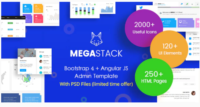 MegaStack - Bootstrap 4 & Angular JS Admin Dashboard Template and UI Framework