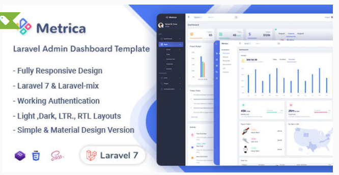 Metrica - Laravel Admin & Dashboard Template
