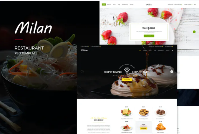 Milan : Restaurant PSD Template