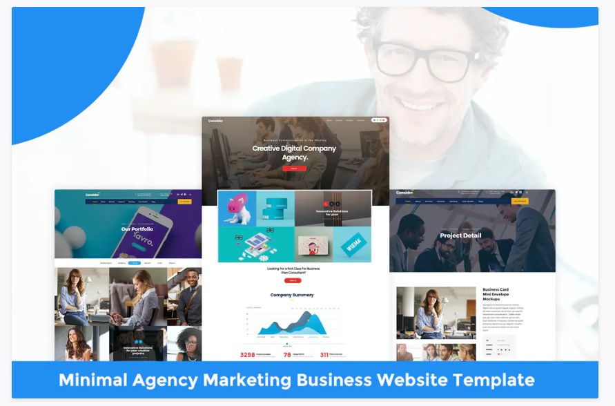 Minimal Agency Marketing Business Website Template