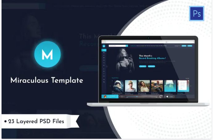 Miraculous - Music Station PSD Template