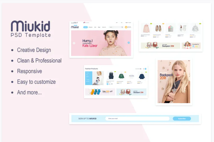 Miukid - Ecommerce PSD Template
