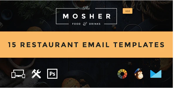 Mosher - Food & Drink Email Template + Builder Access