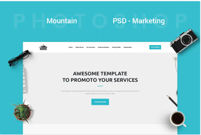 Mountain - Marketing PSD Template