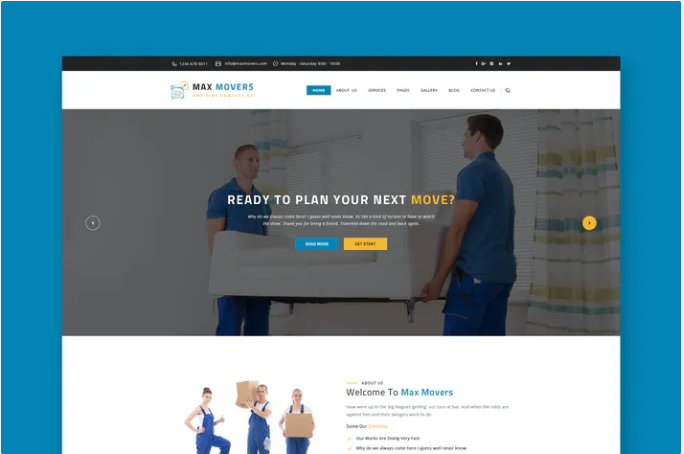 Movers Website PSD Template