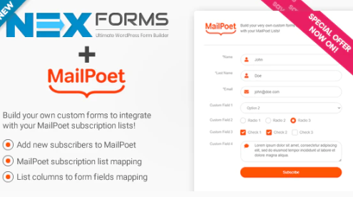 NEX-Forms - MailPoet Add-on