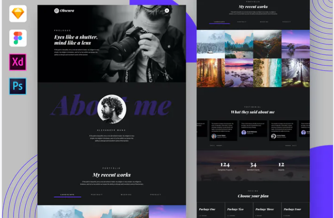 Obscura - Photography Portfolio Website PSD Template