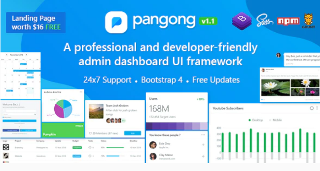 Pangong - Developer-friendly Bootstrap 4 Admin Dashboard + UI Kit