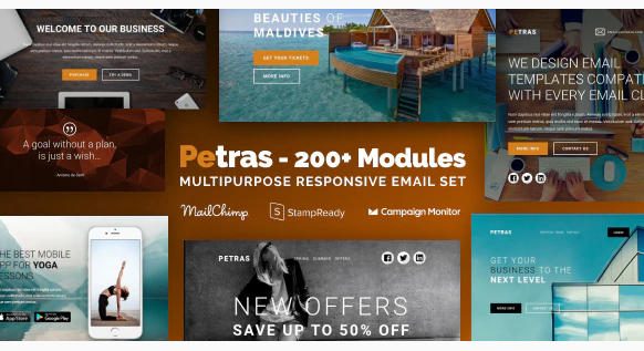 Petras - Multipurpose Email Set with MailChimp Editor, StampReady & Online Builder