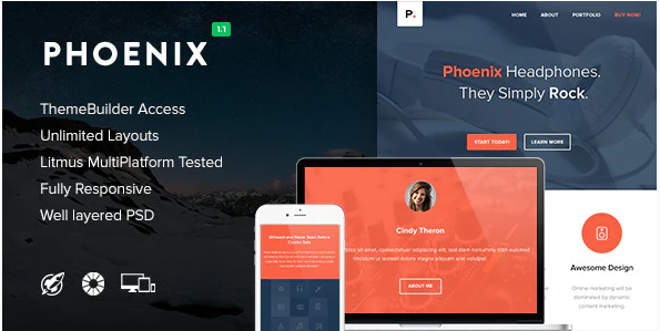 Phoenix - Responsive Email + Themebuilder Access
