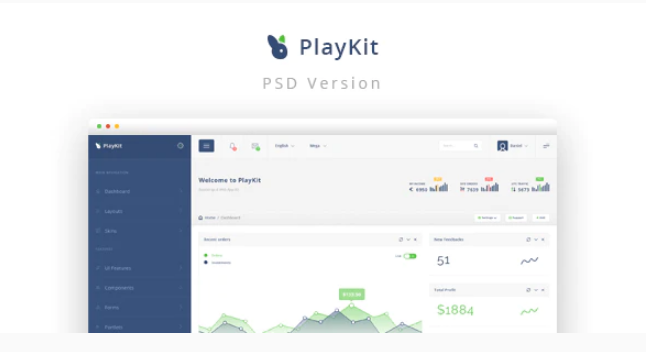 PlayKit - Web App PSD Template