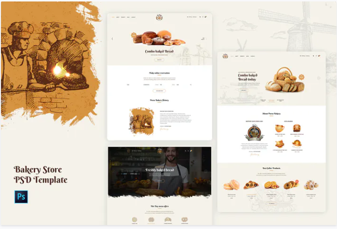 Porus - Bakery Store PSD Template