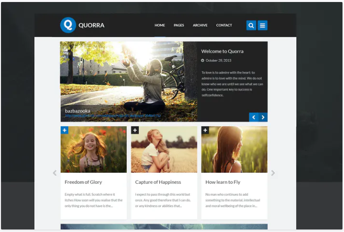 QUORRA - Personal Blog Website PSD Template