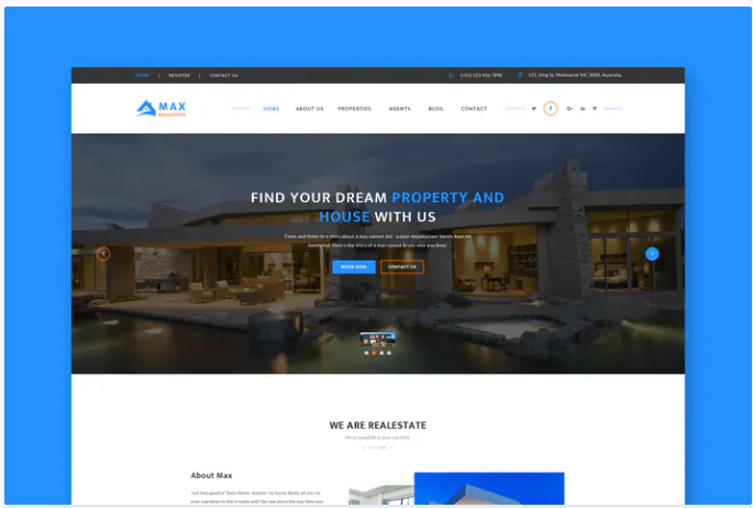 Real Estate Website PSD Template