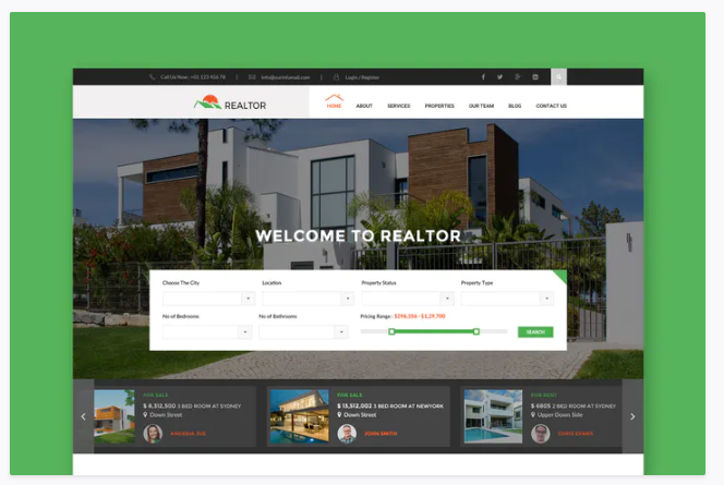 Realtor - Real Estate PSD Template