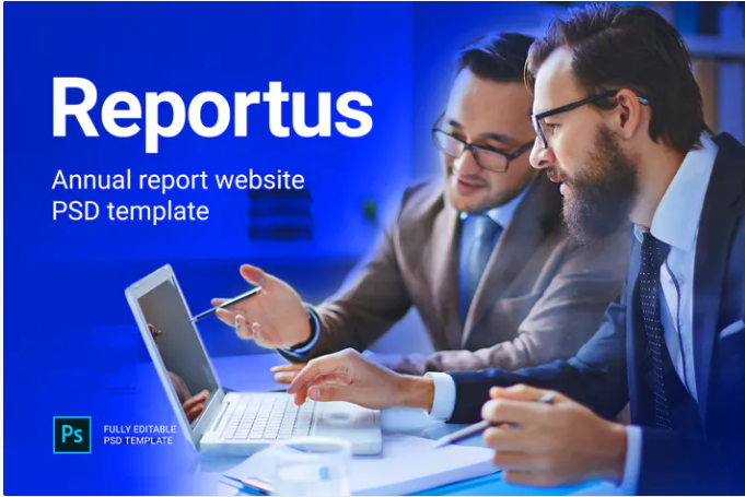 Reportus - Annual Report Website PSD Template