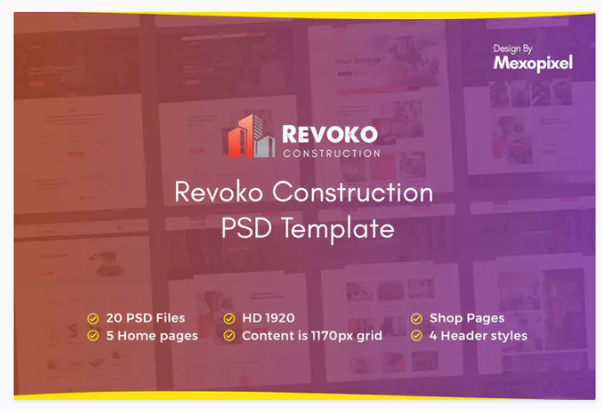 Revoko - Construction PSD Template