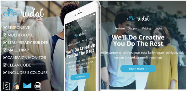 Rudal - Responsive Email Template + Bonus