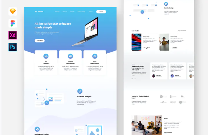 SEO Service Website PSD Template