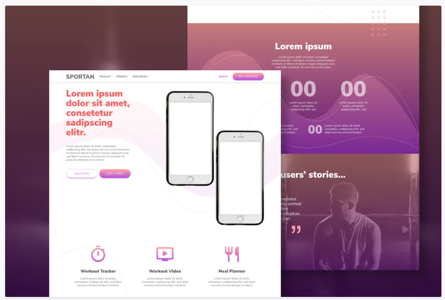 SPORTAN - Website XD Template