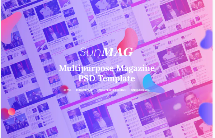 SUNMAG - Multipurpose Magazine PSD Template