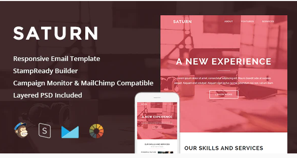 Saturn - Responsive Email + StampReady Builder