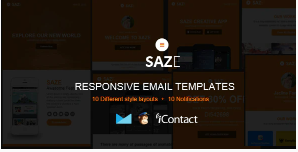Saze - Responsive Email Kit + Themebuilder Access