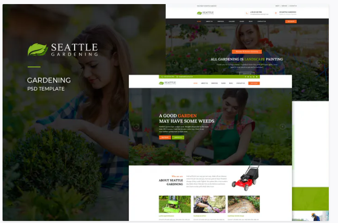 Seattle : Gardening PSD Template