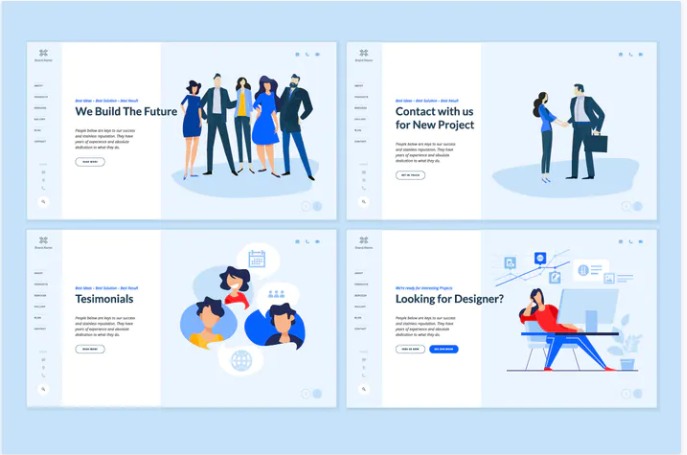 Set of Website PSD Template Designs