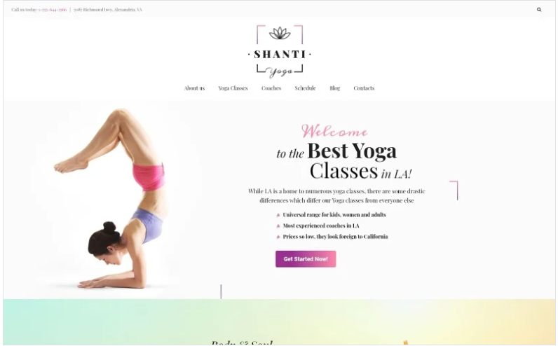 Product Image - Shanti – Yoga Studio WordPress Theme
