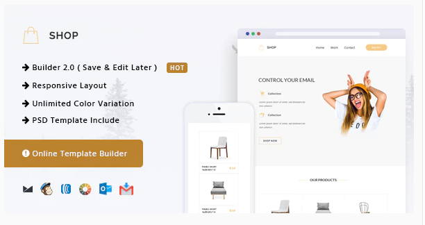 Shop - Responsive Email + Online Template Builder