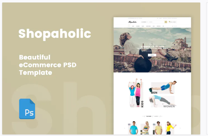 Shopaholic - Beautiful eCommerce PSD Template