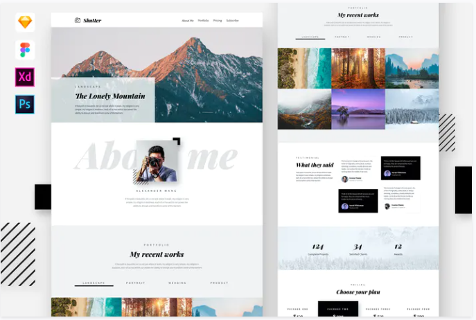Shutter - Photography Website PSD Template