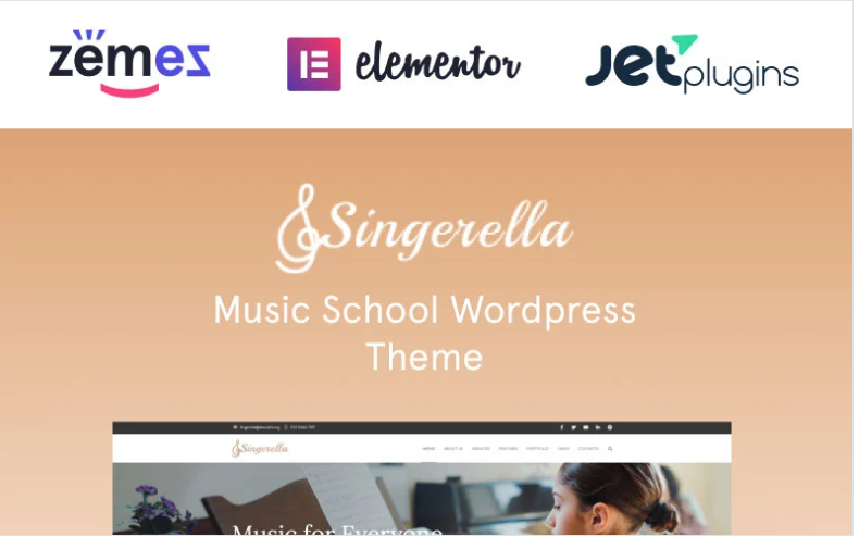 Singerella - Music School WordPress Theme