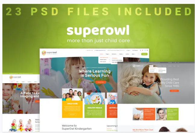 SuperOwl - Kindergarten PSD Template