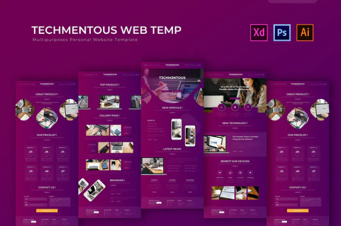 Techmentous | PSD Web Template