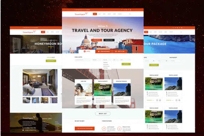 Travel And Tour Agency Website PSD Template
