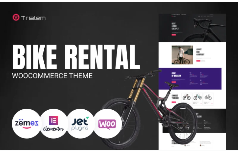 Trialem - Bike Rental Multipurpose Modern Elementor WordPress Theme